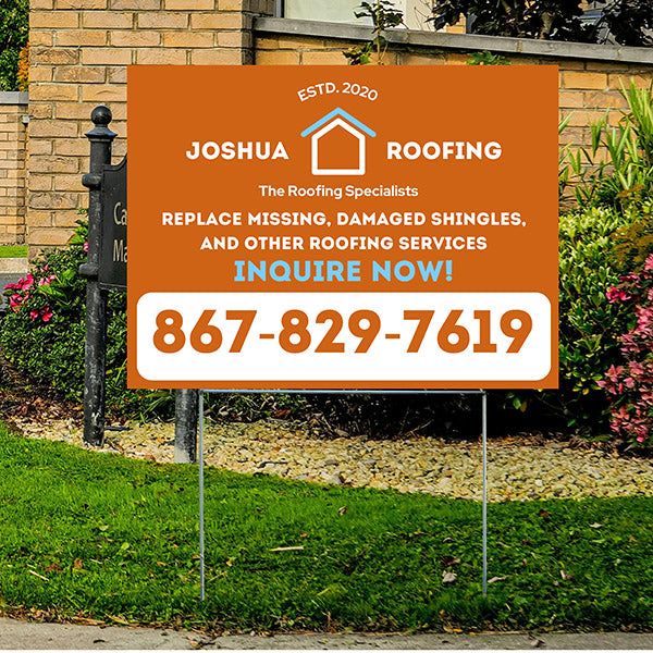 Roofers Signs - Replace Missing or Damaged Shingles - YardSigns.com