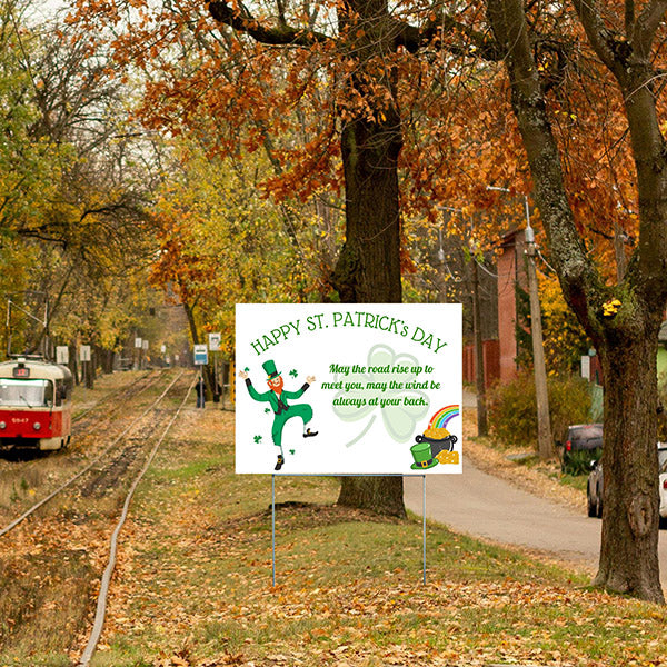 Holiday Signs - St. Patrick's Day -May the Road Rise Up - YardSigns.com