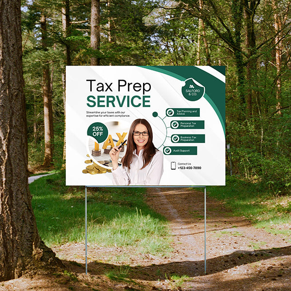 Tax Preparation Signs - Tax Planning and Advice - YardSigns.com