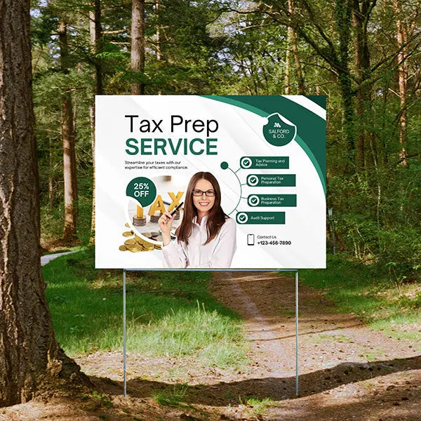Tax Preparation Signs - Tax Planning and Advice YardSigns.com