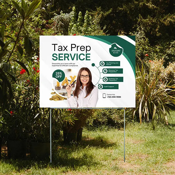 Tax Preparation Signs - Tax Planning and Advice YardSigns.com