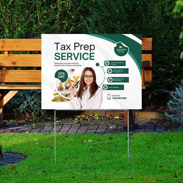 Tax Preparation Signs - Tax Planning and Advice - YardSigns.com