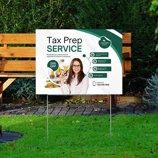 Tax Preparation Signs - Tax Planning and Advice YardSigns.com