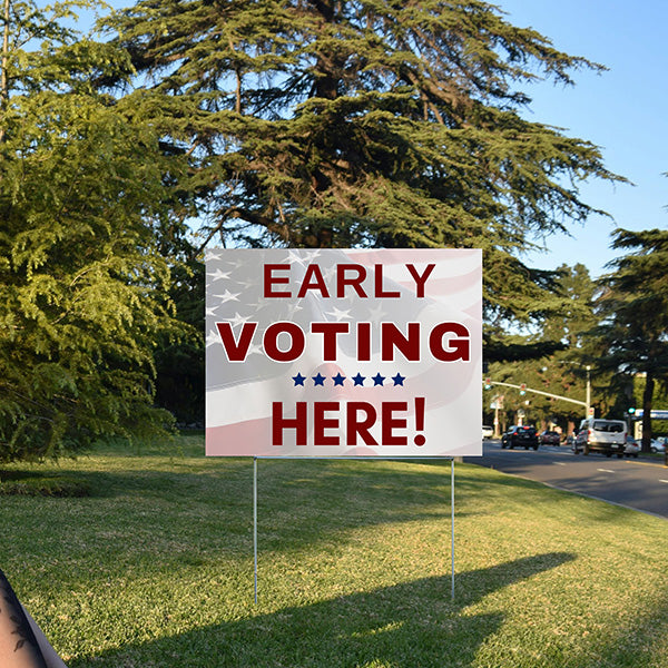 Vote Center - Early Voting Here - 6 Stars - YardSigns.com