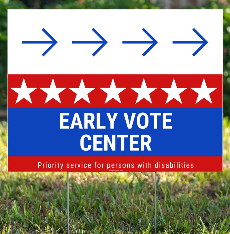 Vote Center Signs - Early Vote - YardSigns.com