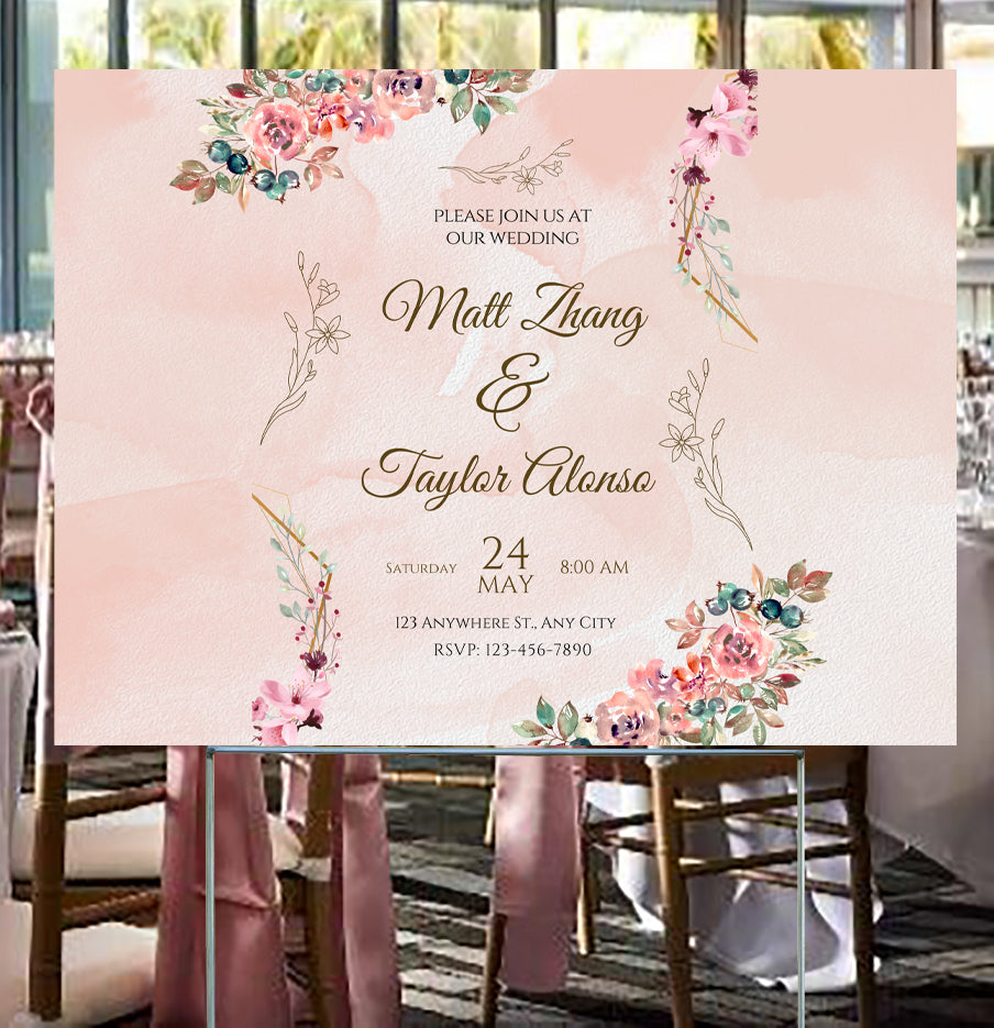 Special Events - Wedding Yard Sign - Join Us at our Wedding - Floral - YardSigns.com