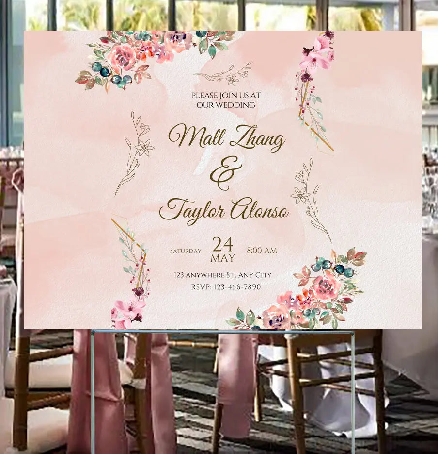Special Events - Wedding Yard Sign - Join Us at our Wedding - Floral YardSigns.com