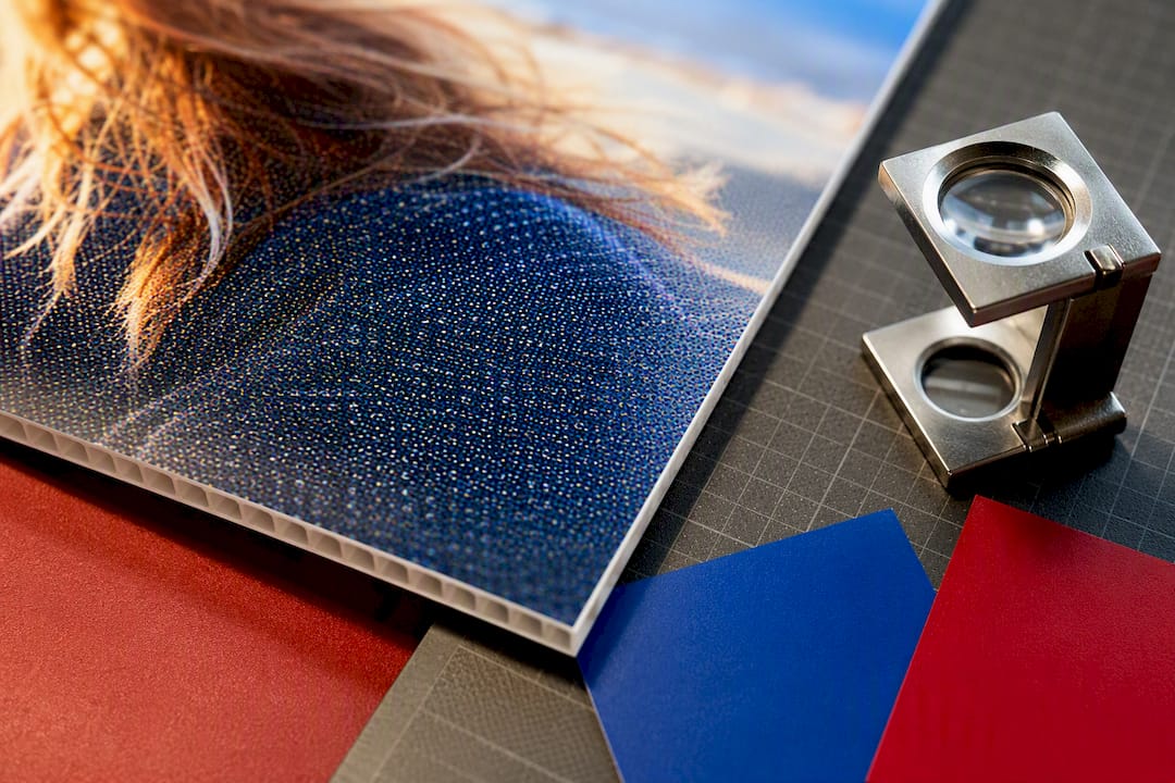 Close-up of detailed photo print texture