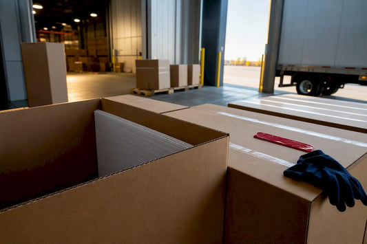 Shipping cartons prepared for rush carrier pickup