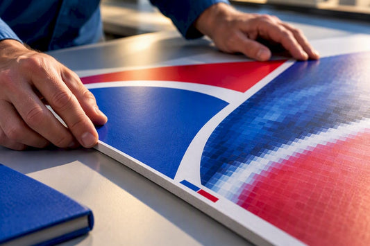 Close-up comparing smooth curves and visible pixels
