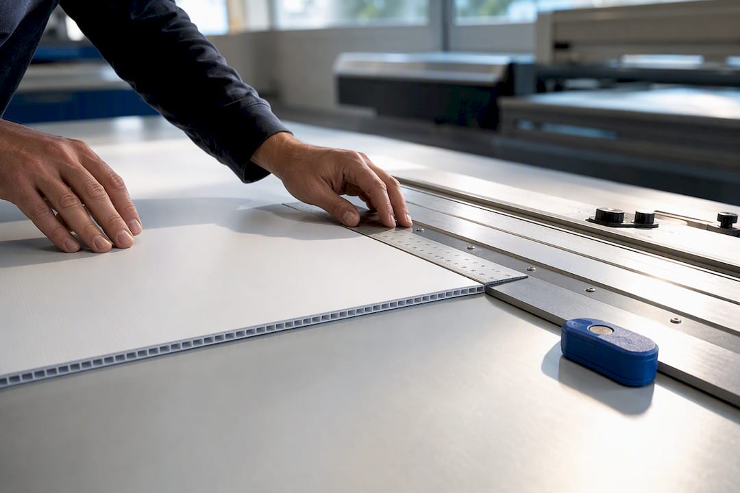 Measuring bleed around rigid sign substrate