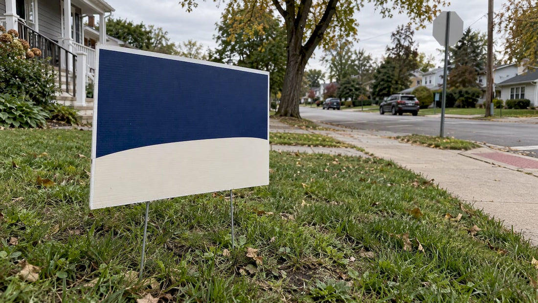 Restrained navy and ivory campaign yard sign