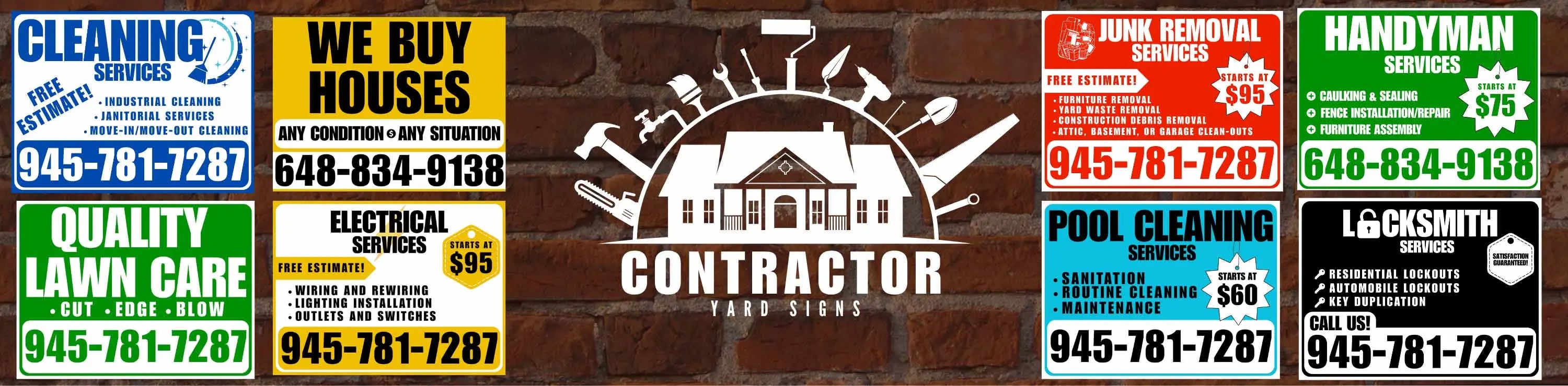 Contractors Rack Signage Contractor Yard Signs - Weatherproof | YardSigns.com