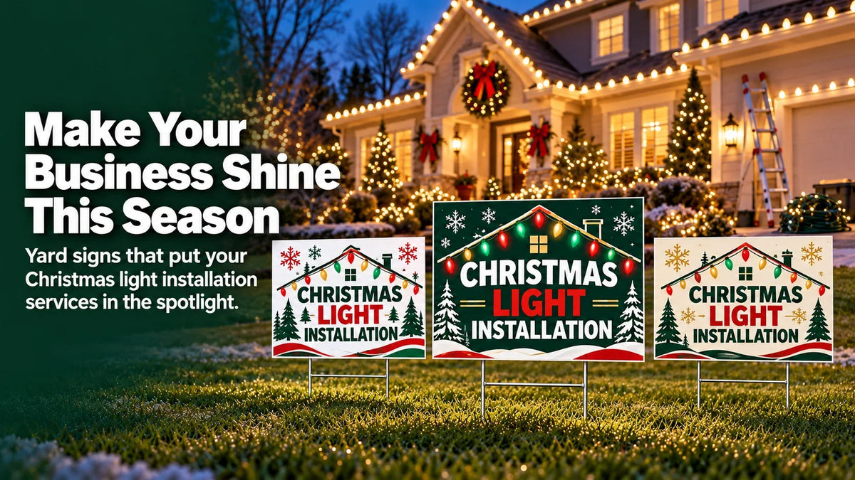 Christmas Lights Yard Signs