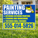Painters Sign - Royal Blue & Yellow Painting Services Yard Sign – 24 x 18 YardSigns.com