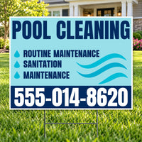 Pool Cleaners - Water Drop & Wave Pool Cleaning Yard Sign – 24 x 18 - Yardsigns.com YardSigns.com