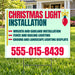 Holiday Signs - Christmas light installation - Mint, Raspberry & Gold Ornament Christmas Light Installation Yard Sign – 24 x 18