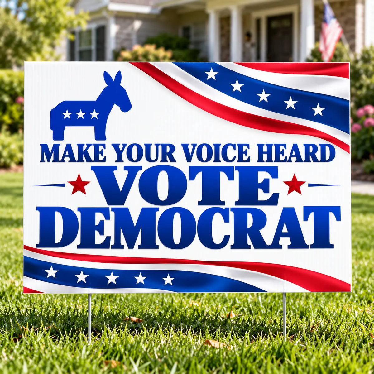Democrat Party - Premium Ribbon Wave - Yardsigns.com