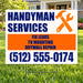 Handyman Services - Navy & Orange Crossed Tools Handyman Services Yard Sign – 24 x 18 YardSigns.com