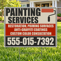 Painters Sign - Terracotta & Cream Painting Services Yard Sign – 24 x 18 YardSigns.com