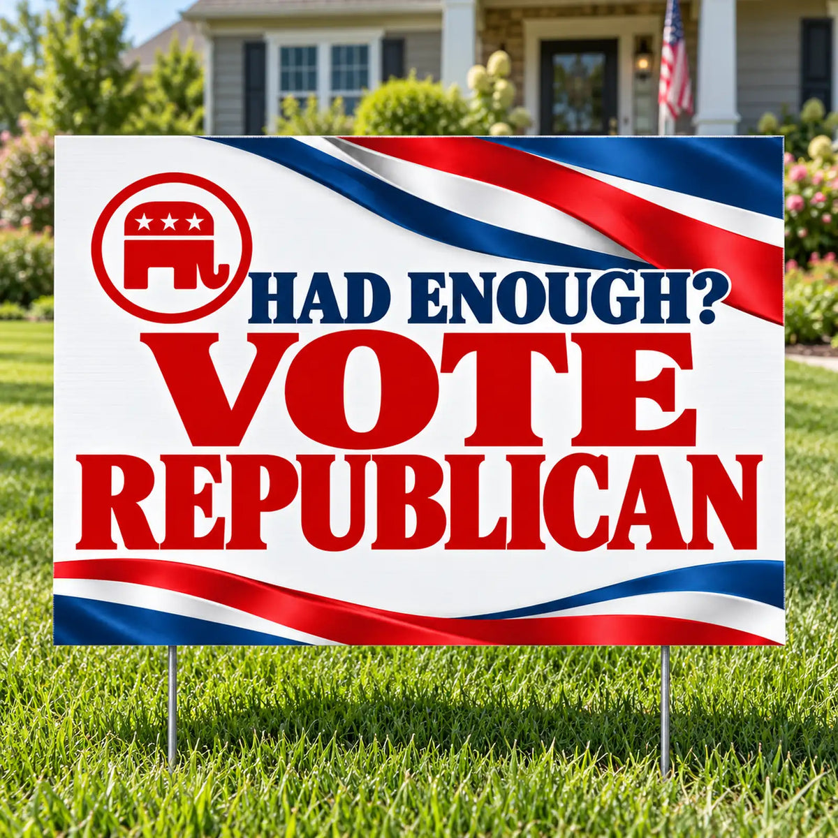 Republican Party - Premium Ribbon Wave - Yardsigns.com YardSigns.com