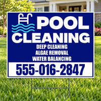 Pool Cleaners - Navy & Aqua Pool Ladder Cleaning Yard Sign – 24 x 18 - Yardsigns.com YardSigns.com
