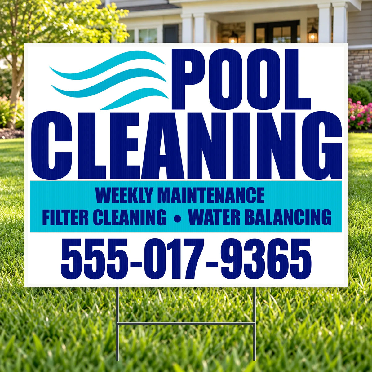 Pool Cleaners - Aqua Wave Pool Cleaning Yard Sign – 24 x 18 - Yardsigns.com YardSigns.com