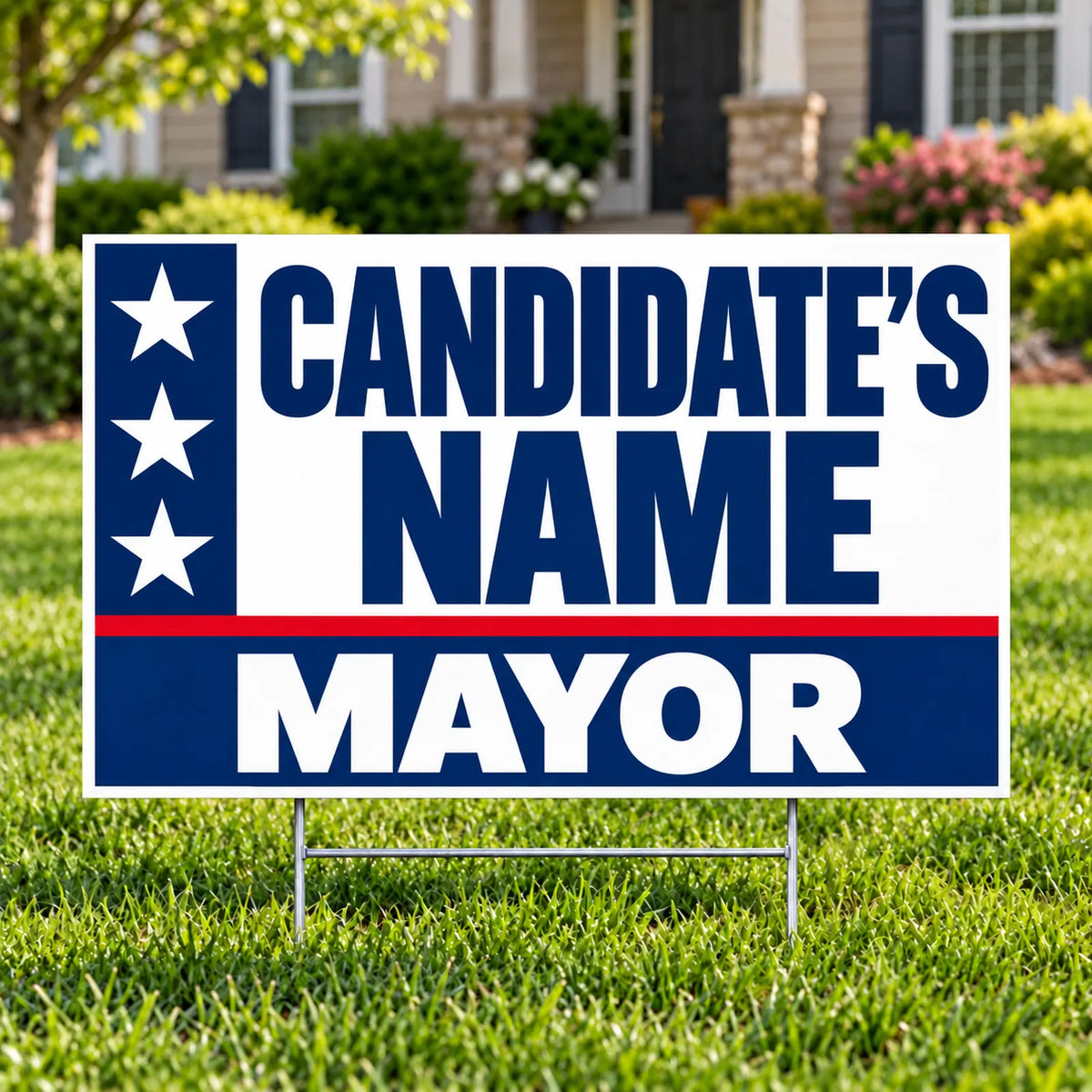 Mayor - Stars & Stripes Candidate - Yardsigns.com YardSigns.com