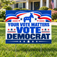 Democrat Party - Premium Ribbon Crest - Yardsigns.com YardSigns.com