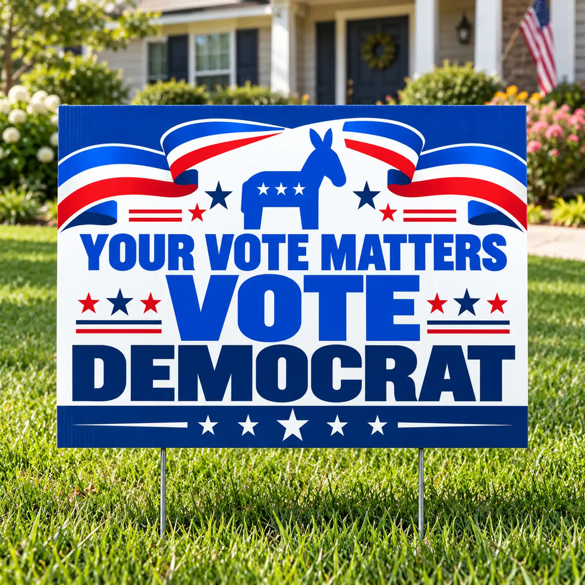 Democrat Party - Premium Ribbon Crest - Yardsigns.com YardSigns.com