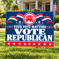 Republican Party - Premium Ribbon Crest - Yardsigns.com YardSigns.com