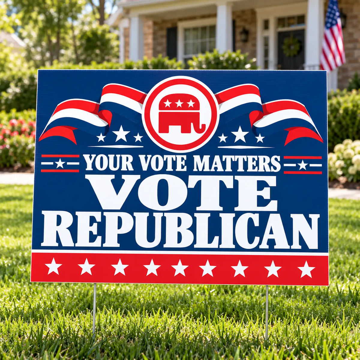 Republican Party - Premium Ribbon Crest - Yardsigns.com YardSigns.com