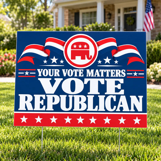 Republican Party - Premium Ribbon Crest - Yardsigns.com YardSigns.com