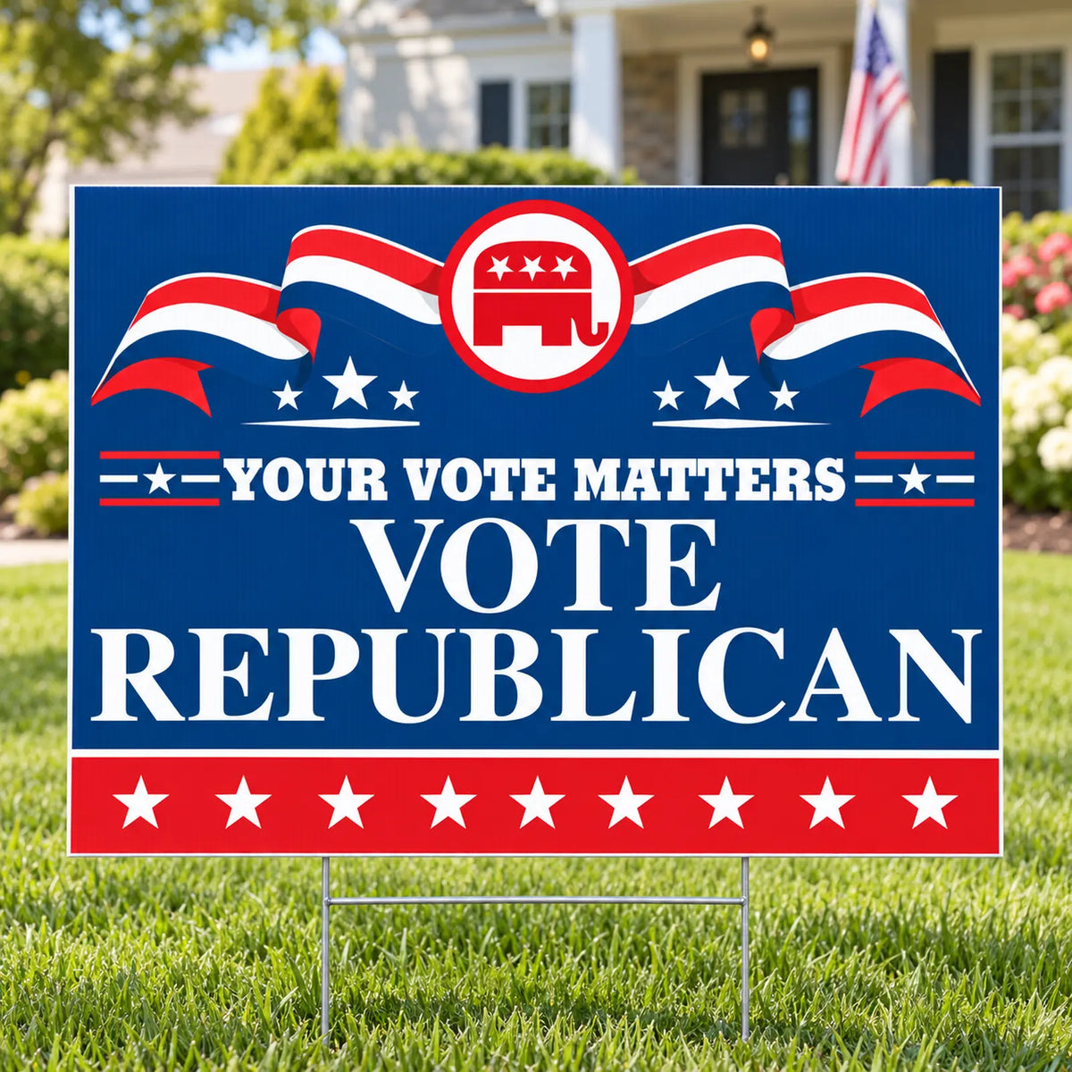 Republican Party - Premium Ribbon Crest - Yardsigns.com YardSigns.com
