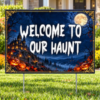 Holiday Signs - Halloween - Premium Moonlit Manor - Yardsigns.com YardSigns.com