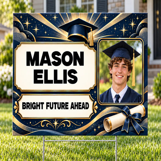 Graduation Signs - Premium Midnight Bright Future - Yardsigns.com YardSigns.com