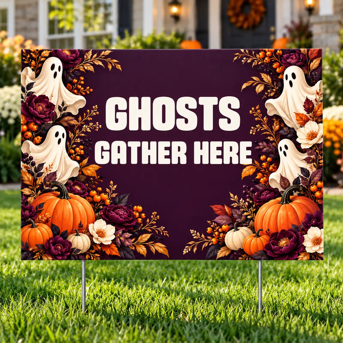 Holiday Signs - Halloween - Premium Ghostly Garden - Yardsigns.com YardSigns.com