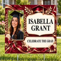 Graduation Signs - Premium Burgundy Celebrate - Yardsigns.com YardSigns.com