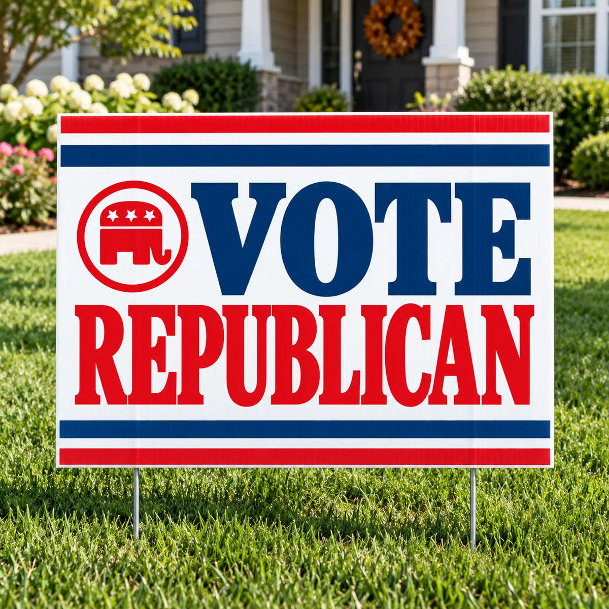 Republican Party - Classic Twin Stripe - Yardsigns.com YardSigns.com