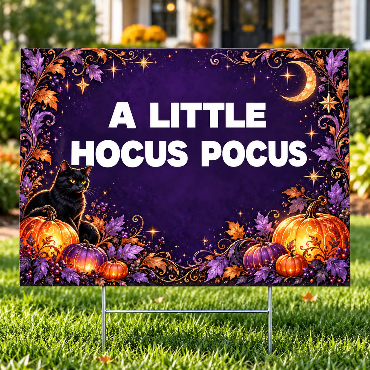 Holiday Signs - Halloween - Premium Black Cat Magic - Yardsigns.com YardSigns.com