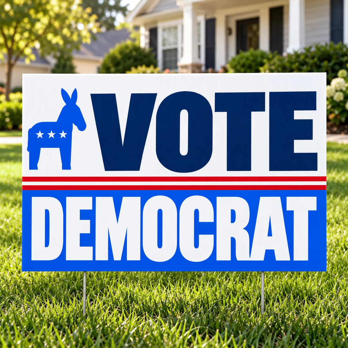 Democrat Party - Classic Split Band - Yardsigns.com YardSigns.com