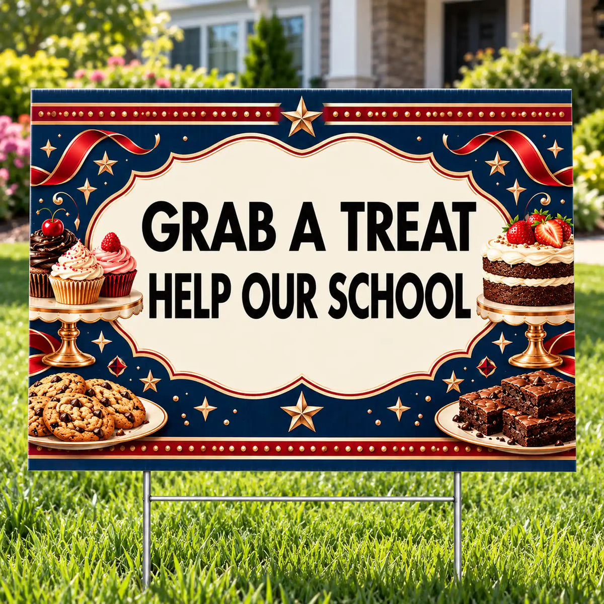 School Signs - Premium Bake Sale Help Our School - Yardsigns.com YardSigns.com