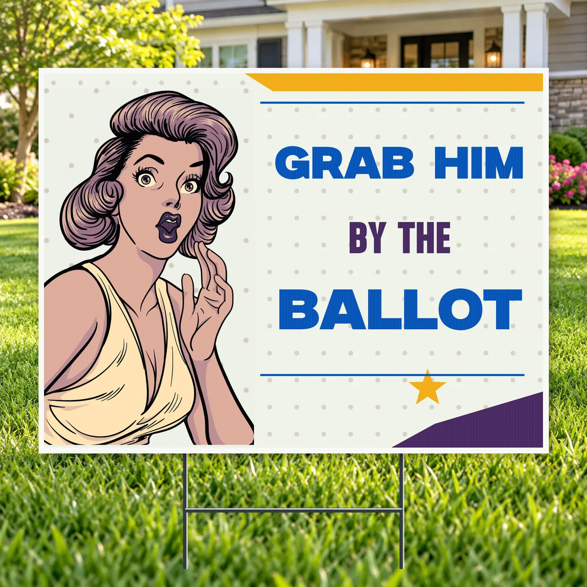 Funny Signs - Grab Him by the Ballot YardSigns.com