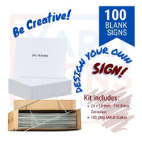 Blank Signs - 100 Signs - YardSigns.com