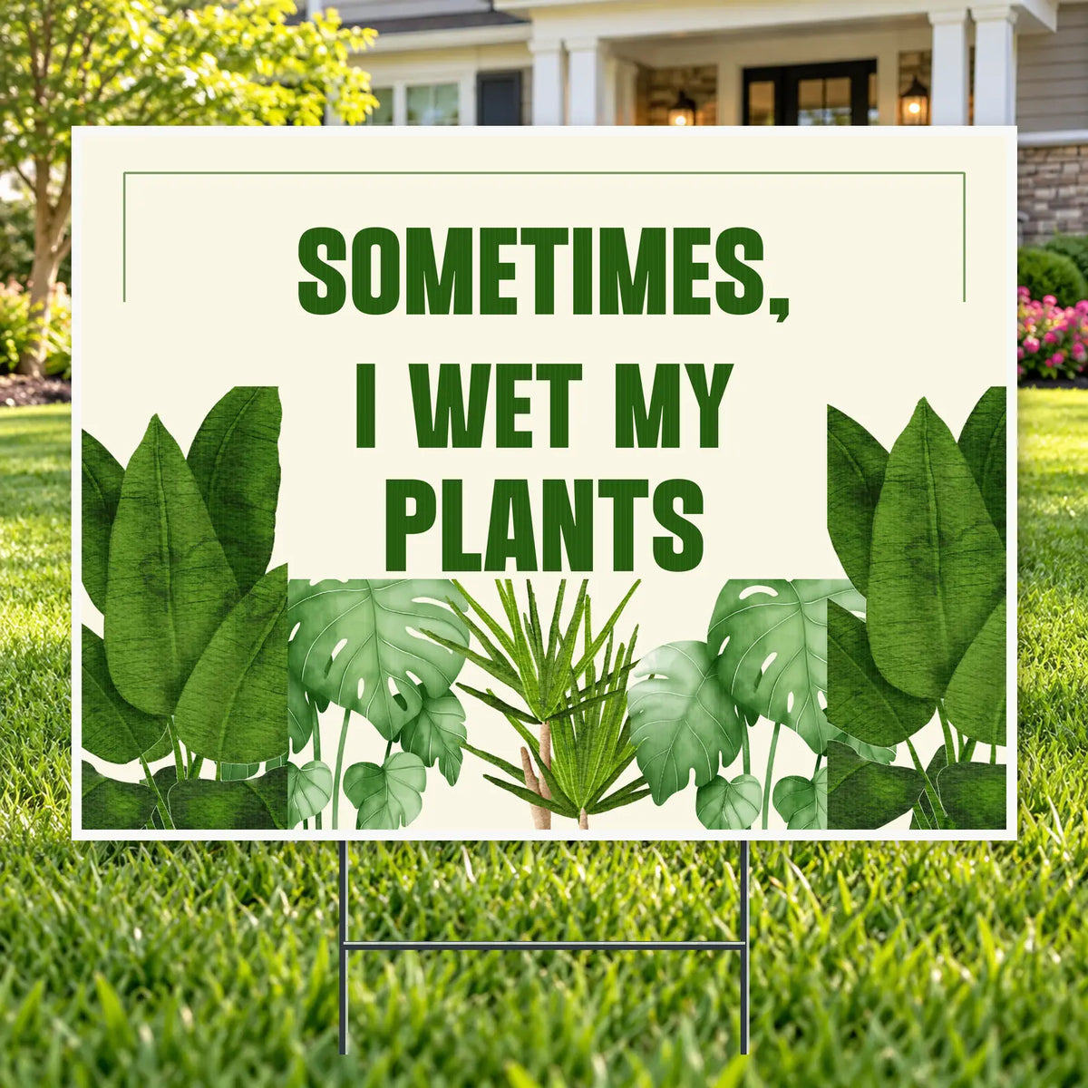Funny Signs - Sometimes I Wet My Plants YardSigns.com