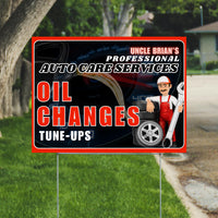Auto Repair Services Pack - Complete Auto Care Signs, Oil Changes Signs, Brake Service Signs, A/C Service Signs, Alignment Signs - Chili Red Design - 12 Yardsigns - YardSigns.com
