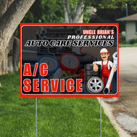 Auto Repair Services Pack - Complete Auto Care Signs, Oil Changes Signs, Brake Service Signs, A/C Service Signs, Alignment Signs - Chili Red Design - 12 Yardsigns