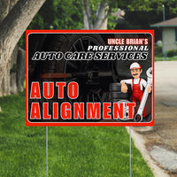 Auto Repair Services Pack - Complete Auto Care Signs, Oil Changes Signs, Brake Service Signs, A/C Service Signs, Alignment Signs - Chili Red Design - 12 Yardsigns - YardSigns.com