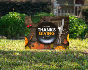 Thanksgiving Party 1 - YardSign - YardSigns.com