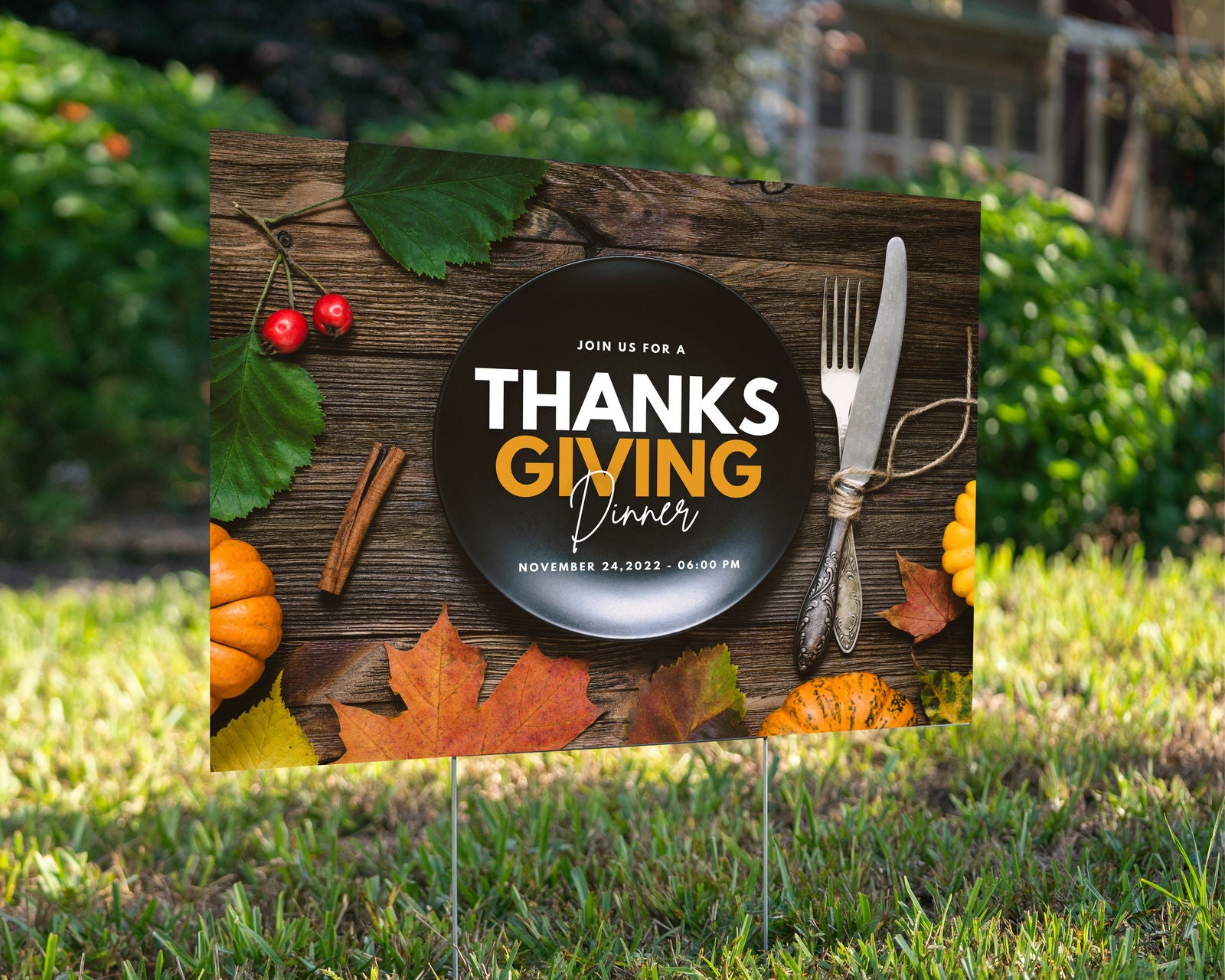 Thanksgiving Party 1 - YardSign - YardSigns.com